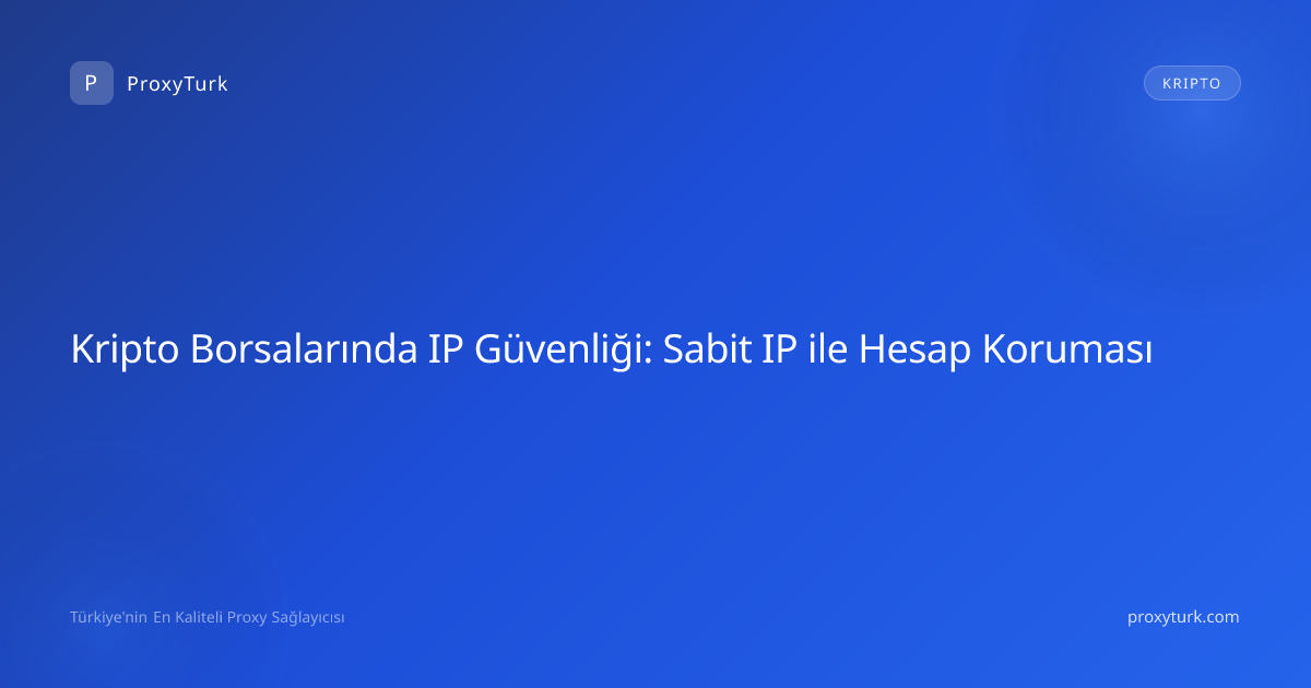 Kripto Borsalarında IP Güvenliği: Sabit IP ile Hesap Koruması